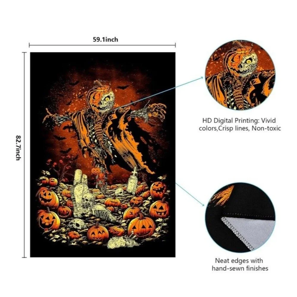 Durable Fabric Halloween Backdrop 8X6Ft Horror Cemetery Iron Gate Scary Hallowee